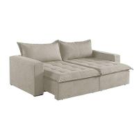 Sofá Cama 4 Lugares Retrátil Reclinável Linho M-184 Martins Creme - 1