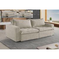 Sofá Cama 4 Lugares Retrátil Reclinável Linho M-184 Martins Creme - 2