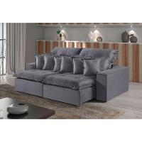 Sofá 2 Lugares Retrátil E Reclinável M-144 Veludo Martins Grafite - 2