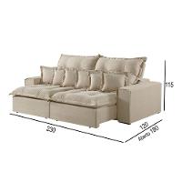 Sofá 3 Lugares Retrátil E Reclinável Linho M-144 Martins Creme - 3
