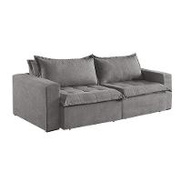 Sofá Cama 3 Lugares Retrátil Reclinável Linho M-184 Martins Cinza