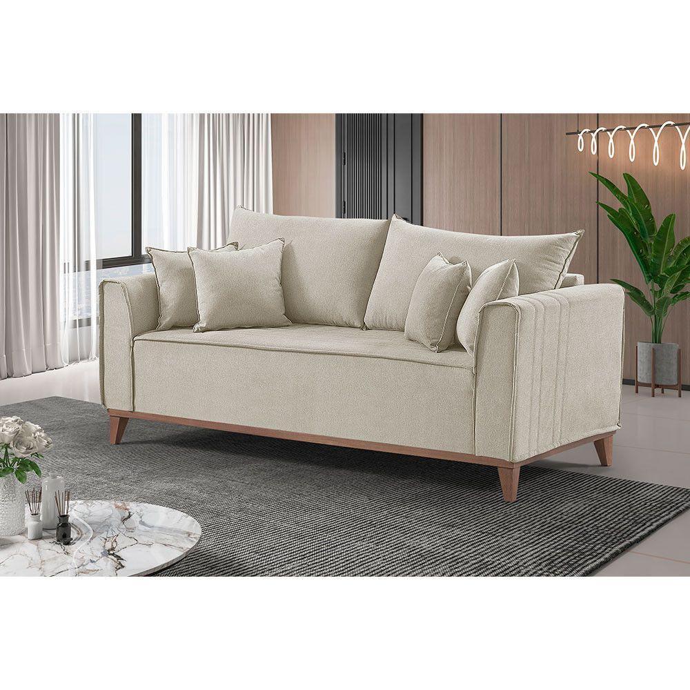 Sofá 4 Lugares Living Linho M-46 Martins Creme - 3