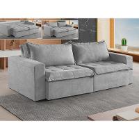 Sofá 5 Lugares Retrátil E Reclinável M-184 Veludo Martins Cinza - 3