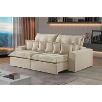 Sofá 4 Lugares Retrátil E Reclinável Linho M-144 Martins Creme - 2
