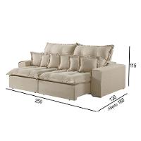 Sofá 4 Lugares Retrátil E Reclinável Linho M-144 Martins Creme - 3