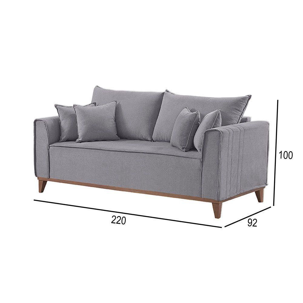 Sofá 4 Lugares Living Linho M-46 Martins Cinza - 2