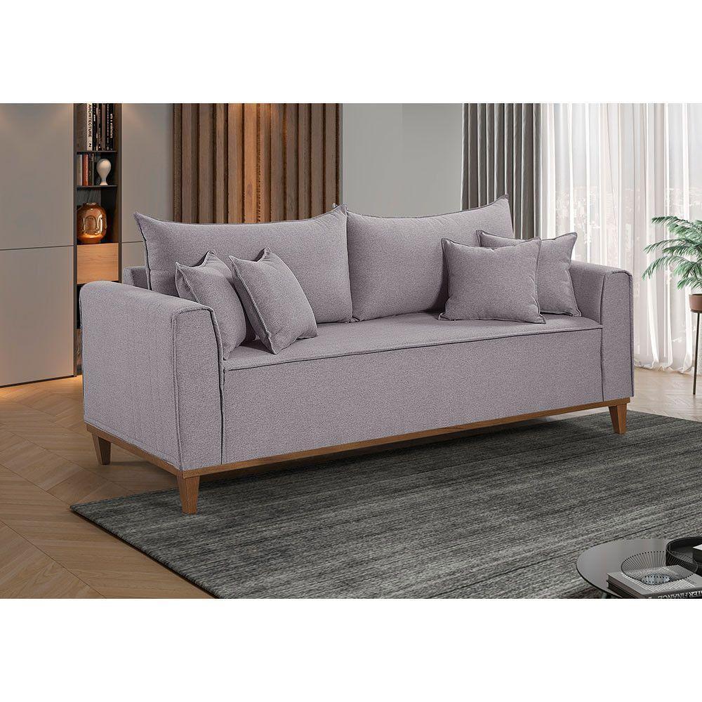 Sofá 4 Lugares Living Linho M-46 Martins Cinza - 3