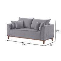 Sofá 4 Lugares Living Linho M-46 Martins Cinza - 2