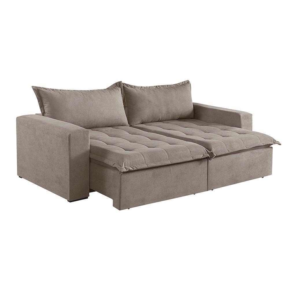 Sofá 5 Lugares Retrátil E Reclinável Linho M-184 Martins Bege - 1