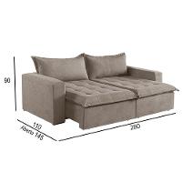 Sofá 5 Lugares Retrátil E Reclinável Linho M-184 Martins Bege - 5