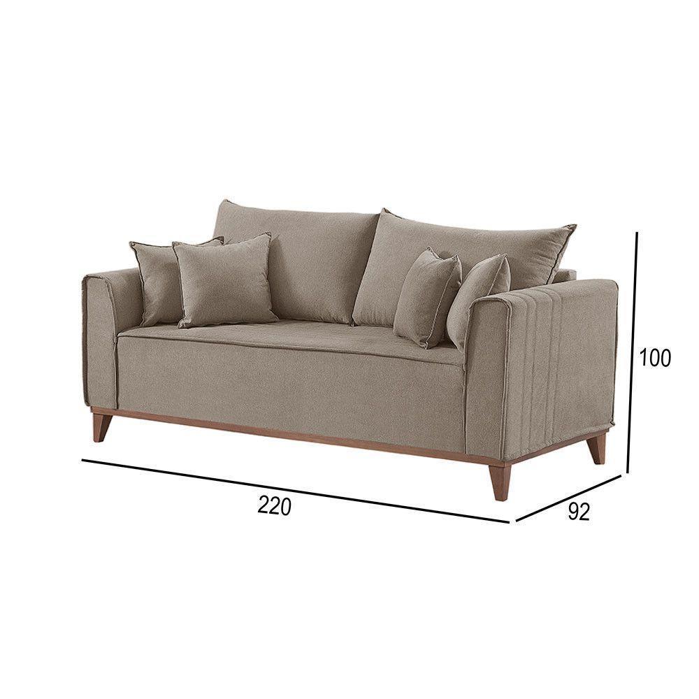 Sofá 4 Lugares Living Linho M-46 Martins Bege - 3