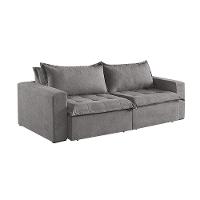 Sofá Cama 4 Lugares Retrátil Reclinável Linho M-184 Martins Cinza - 5