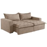 Sofá 5 Lugares Retrátil E Reclinável M-184 Veludo Martins Bege - 1