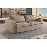 Sofá 5 Lugares Retrátil E Reclinável M-184 Veludo Martins Bege - 2