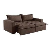 Sofá 5 Lugares Retrátil E Reclinável M-184 Veludo Martins Marrom - 1