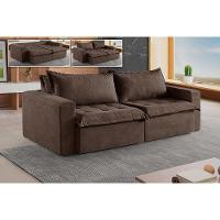 Sofá 5 Lugares Retrátil E Reclinável M-184 Veludo Martins Marrom - 2