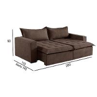 Sofá 5 Lugares Retrátil E Reclinável M-184 Veludo Martins Marrom - 3