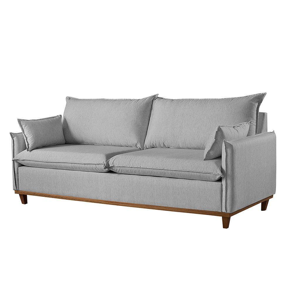 Sofá 4 Lugares Living M-168 Veludo Martins Cinza - 1