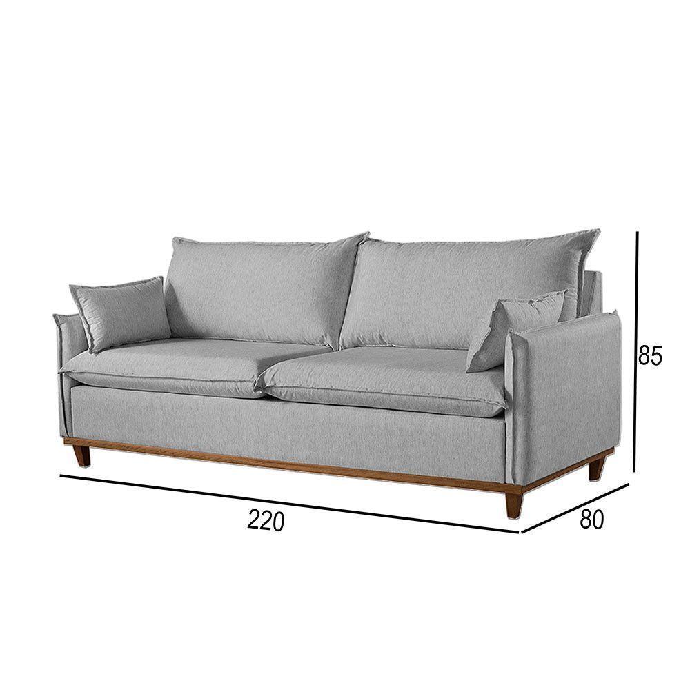 Sofá 4 Lugares Living M-168 Veludo Martins Cinza - 2