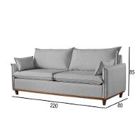 Sofá 4 Lugares Living M-168 Veludo Martins Cinza - 2