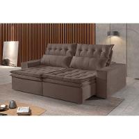 Sofá 5 Lugares Retrátil E Reclinável Martins M-118 Veludo Marrom - 3