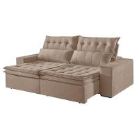 Sofá 5 Lugares Retrátil E Reclinável Martins M-118 Veludo Bege - 1