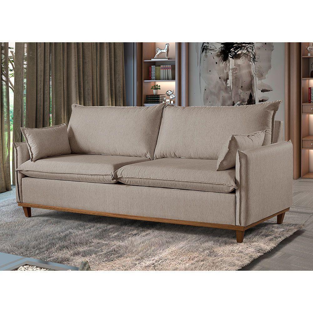 Sofá 5 Lugares Living Linho M-168 Martins Bege - 2