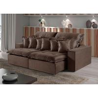 Sofá 3 Lugares Retrátil E Reclinável M-144 Veludo Martins Marrom - 2