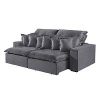 Sofá 4 Lugares Retrátil E Reclinável M-144 Veludo Martins Grafite - 1