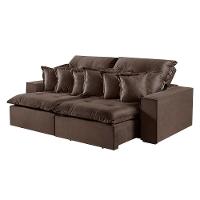 Sofá 4 Lugares Retrátil E Reclinável M-144 Veludo Martins Marrom - 1