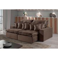 Sofá 4 Lugares Retrátil E Reclinável M-144 Veludo Martins Marrom - 2