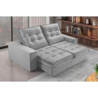 Sofá 4 Lugares Retrátil E Reclinável Martins M-166 Veludo Cinza - 2