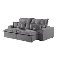 Sofá 5 Lugares Retrátil E Reclinável Linho M-144 Martins Cinza - 1