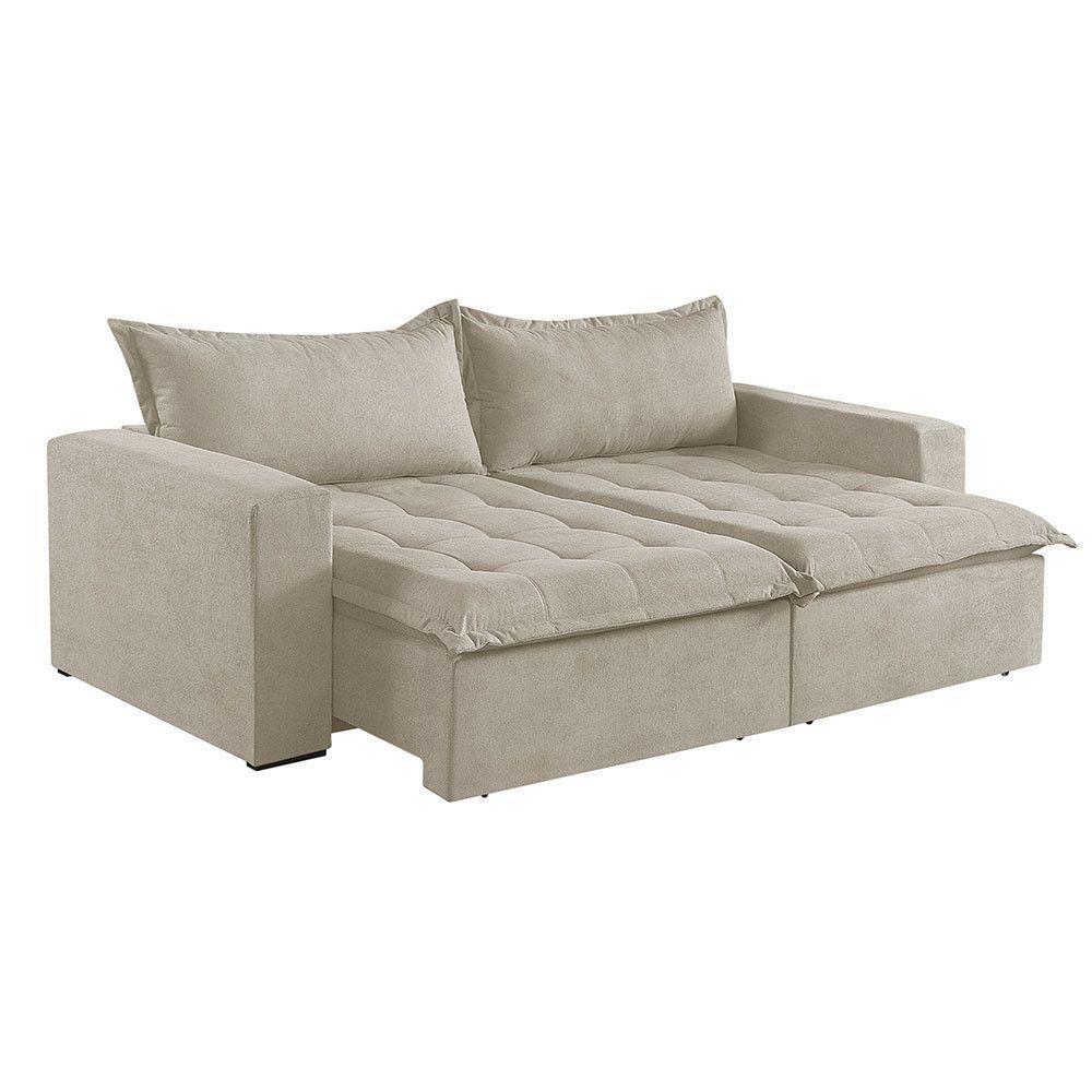 Sofá 5 Lugares Retrátil E Reclinável Linho M-184 Martins Creme - 1