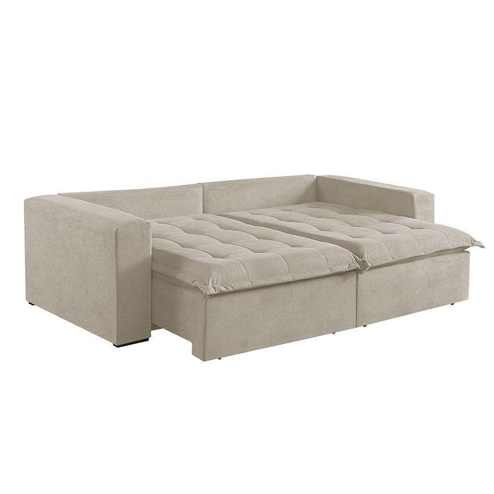 Sofá 5 Lugares Retrátil E Reclinável Linho M-184 Martins Creme - 4