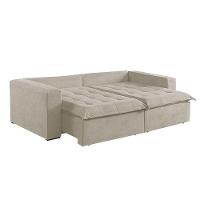 Sofá 5 Lugares Retrátil E Reclinável Linho M-184 Martins Creme