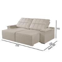Sofá 2 Lugares Retrátil E Reclinável Martins M-182 Veludo Creme - 3