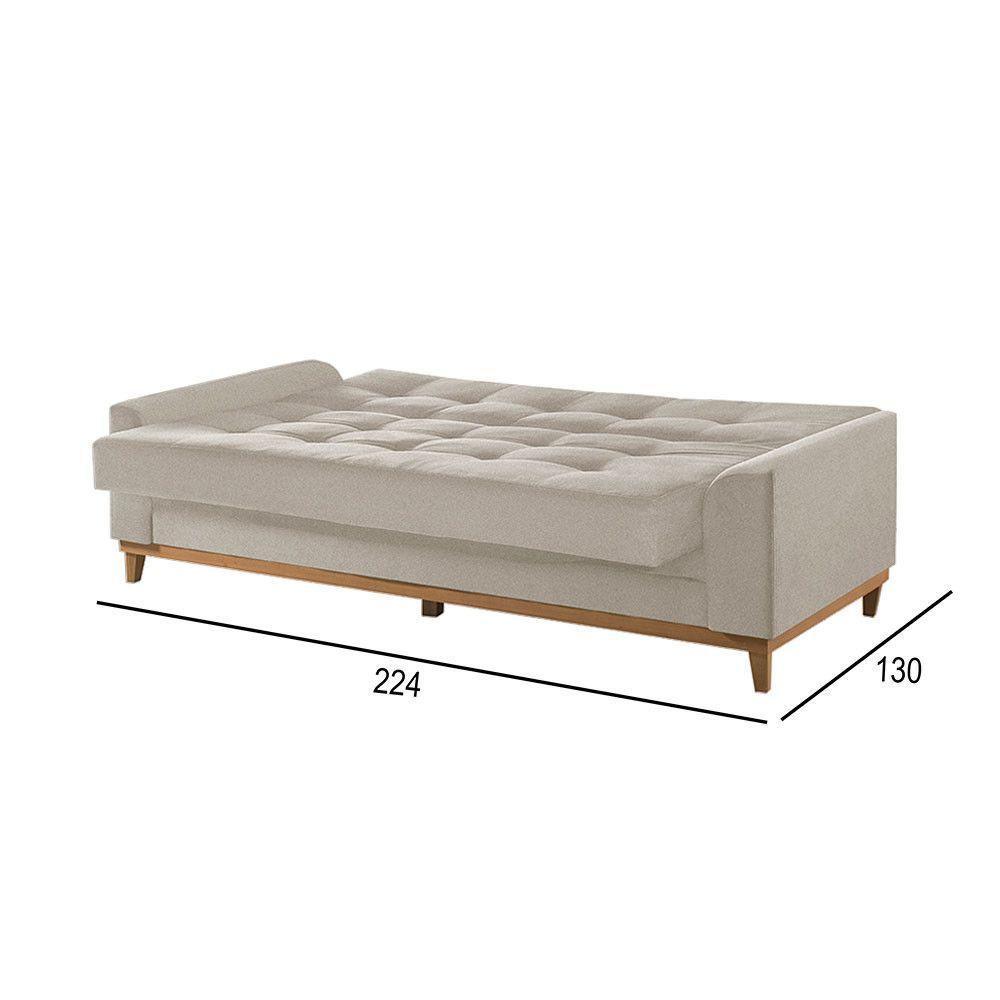 Sofá Cama 2 Lugares Living Linho M-157 Martins Creme - 5