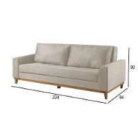 Sofá Cama 2 Lugares Living Linho M-157 Martins Creme - 3