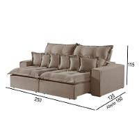 Sofá 4 Lugares Retrátil E Reclinável Linho M-144 Martins Bege - 3