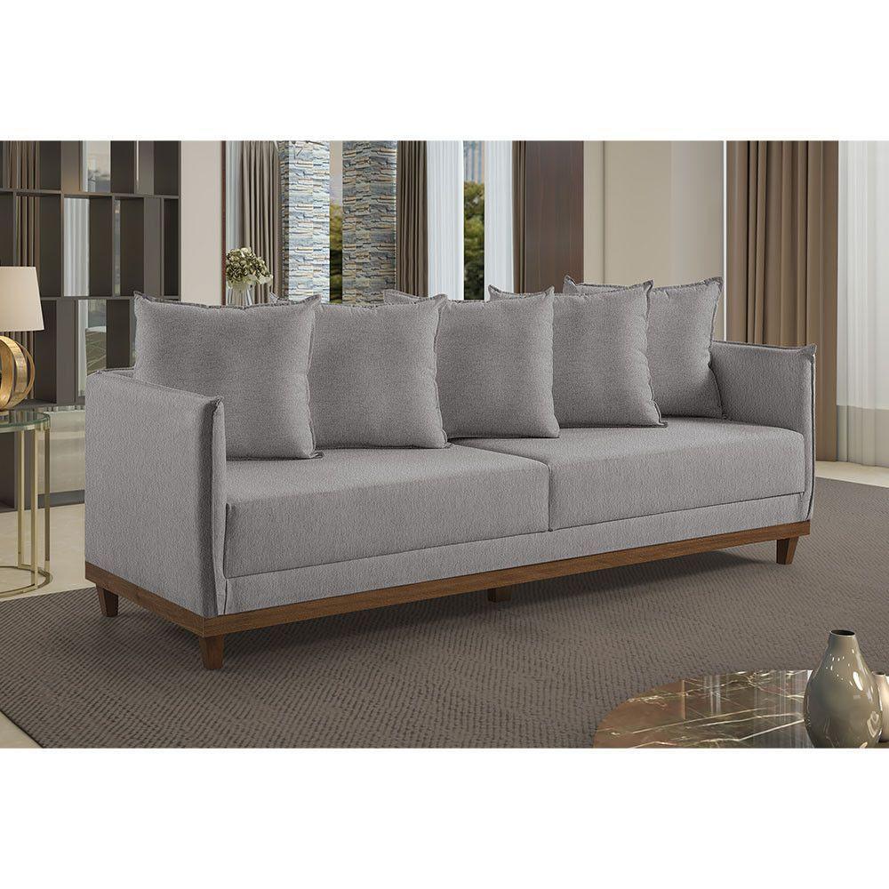 Sofá 4 Lugares Living Linho M-169 Martins Cinza - 2