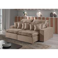 Sofá 5 Lugares Retrátil E Reclinável M-144 Veludo Martins Bege - 2