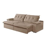 Sofá 5 Lugares Retrátil E Reclinável Martins M-163 Veludo Bege - 1