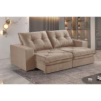 Sofá 5 Lugares Retrátil E Reclinável Martins M-163 Veludo Bege - 2