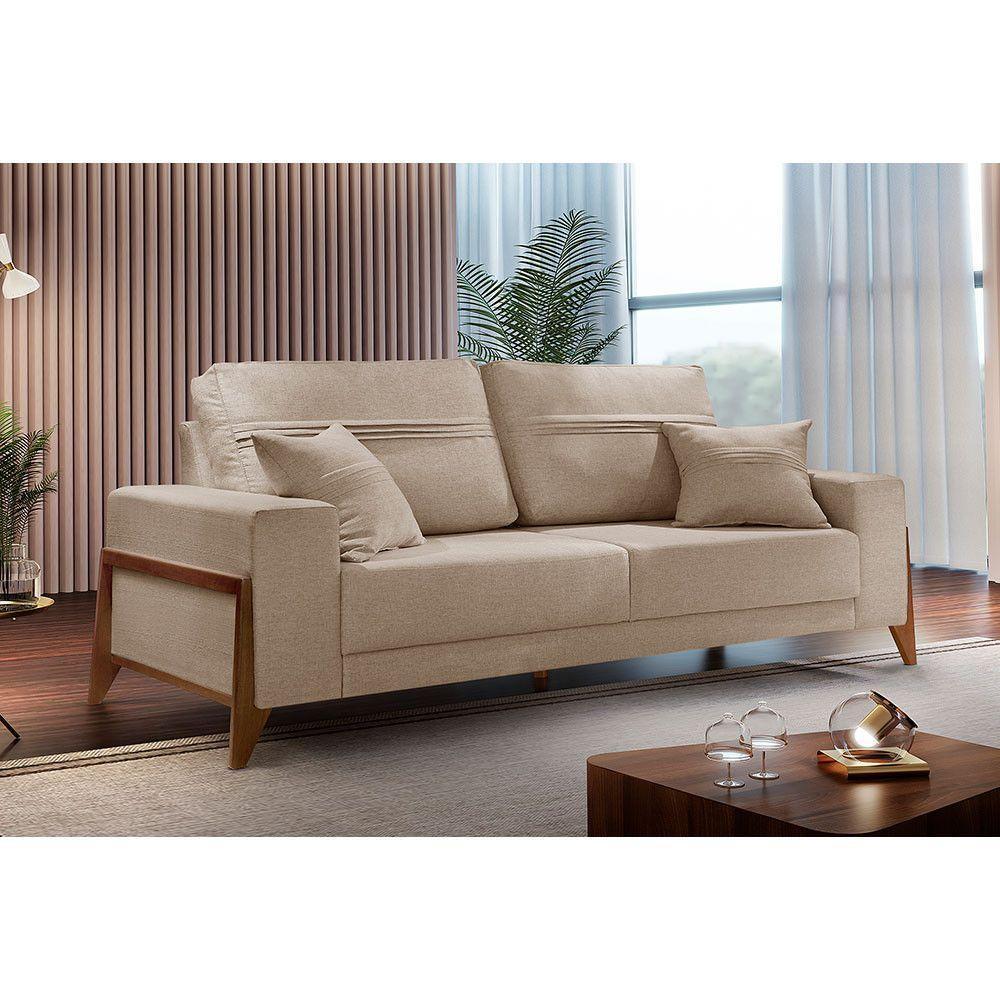 Sofá 4 Lugares Living M-130 Veludo Martins Bege - 2