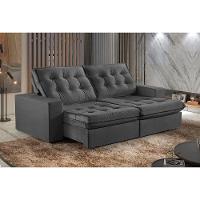 Sofá 3 Lugares Retrátil E Reclinável Martins M-165 Veludo Grafite - 2