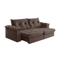 Sofá 5 Lugares Retrátil E Reclinável Martins M-164 Veludo Marrom - 1