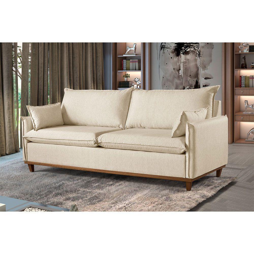 Sofá 5 Lugares Living Linho M-168 Martins Creme - 3