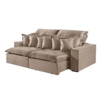 Sofá 4 Lugares Retrátil E Reclinável M-144 Veludo Martins Bege - 1