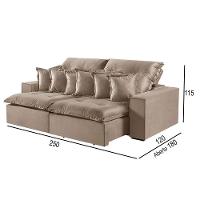 Sofá 4 Lugares Retrátil E Reclinável M-144 Veludo Martins Bege - 2